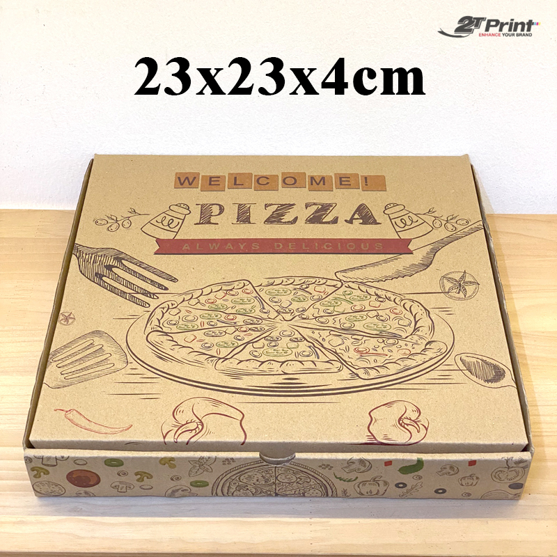 Mẫu hộp carton đựng pizza in thương hiệu 2TPrint 