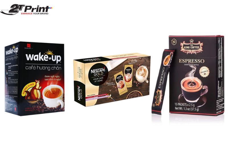 in hộp giấy đựng cà phê