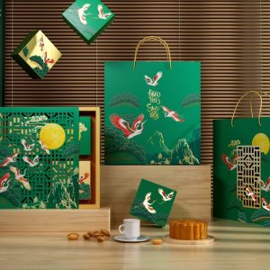 Hộp bánh trung thu màu xanh lá