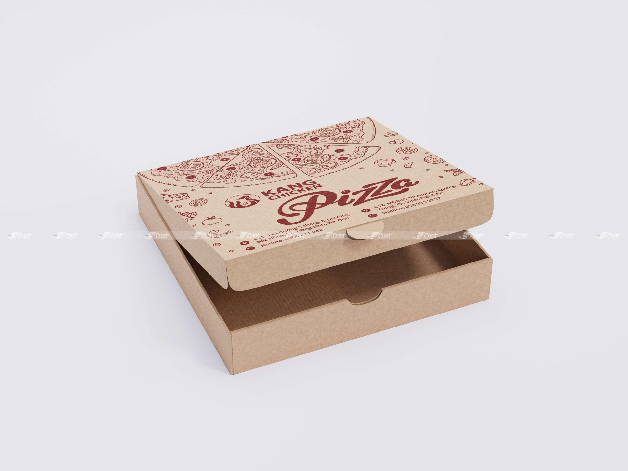 Hộp giấy đựng pizza Kang Chicken