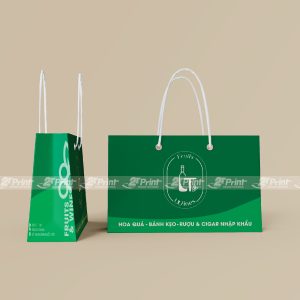 Túi giấy đựng hoa quả màu xanh