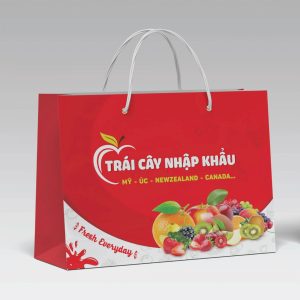 Túi giấy đựng hoa quả màu đỏ