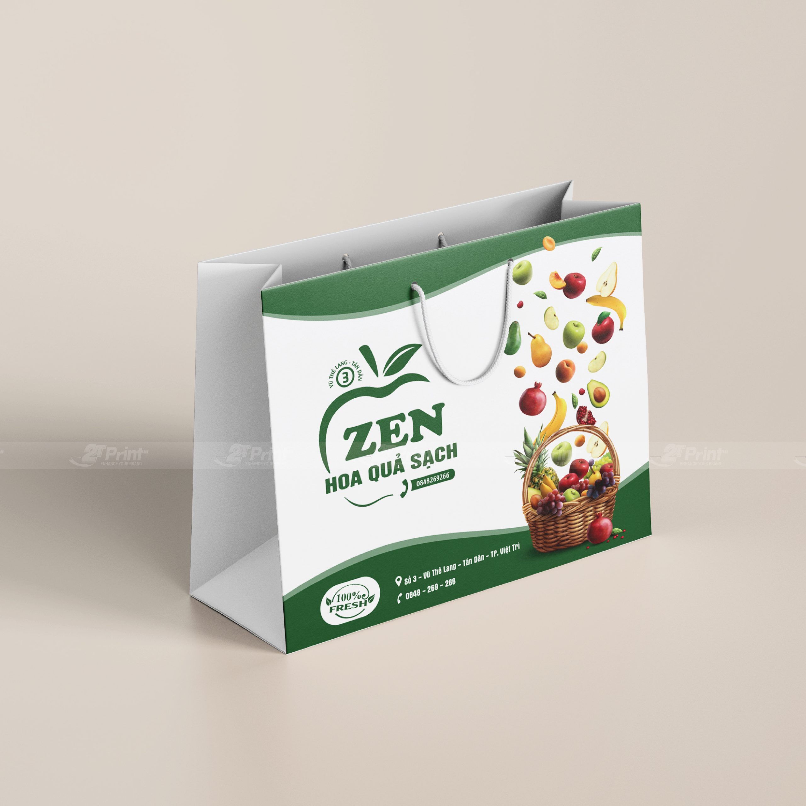 In túi giấy đựng hoa quả Zen
