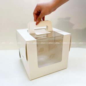 Alternative view of Hộp giấy đựng bánh kem quai xách Ivory