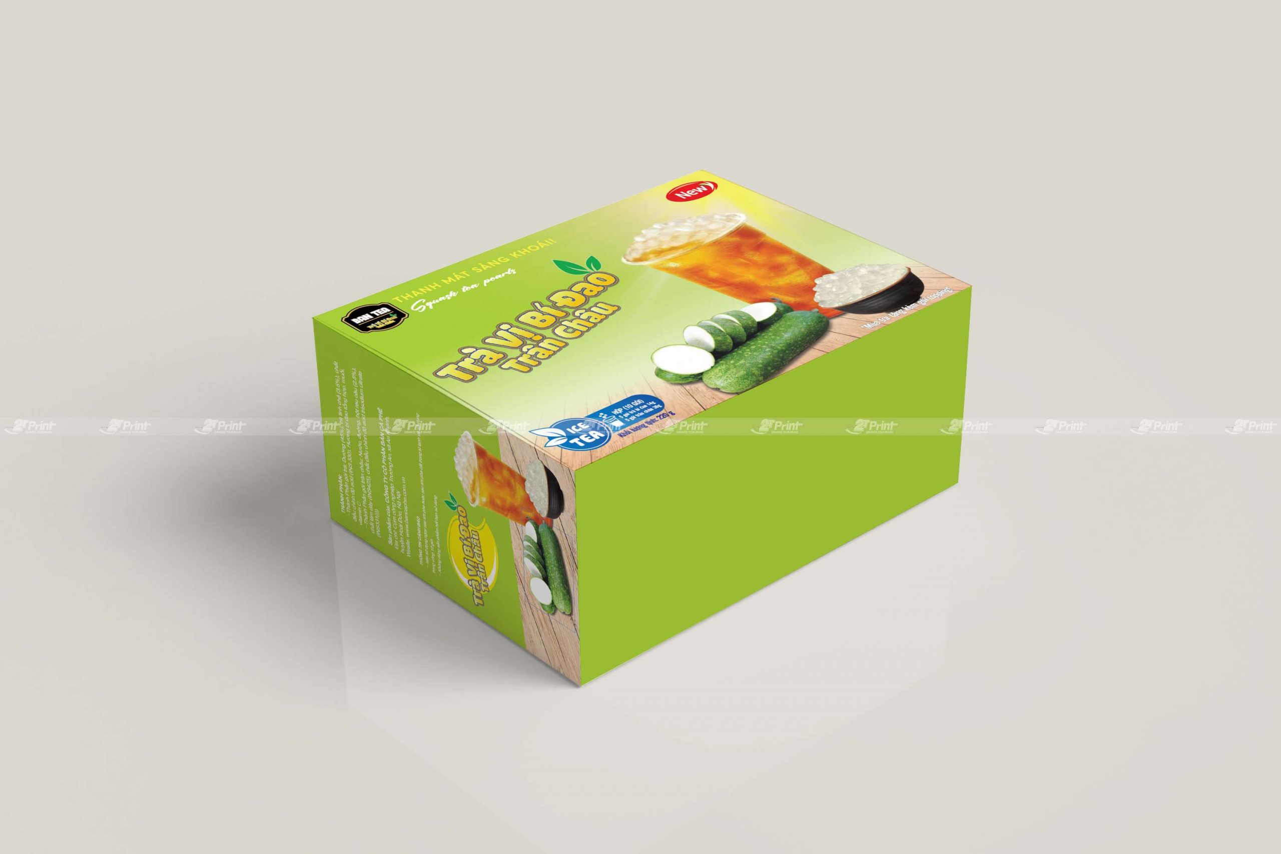 Hộp giấy đựng trà bí đao Bản tea