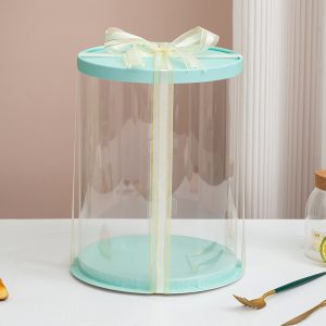 Hộp mica tròn 3 tầng đựng bánh sinh nhật