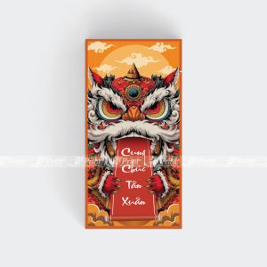 Hộp giấy đựng lì xì Kỳ Lân màu cam