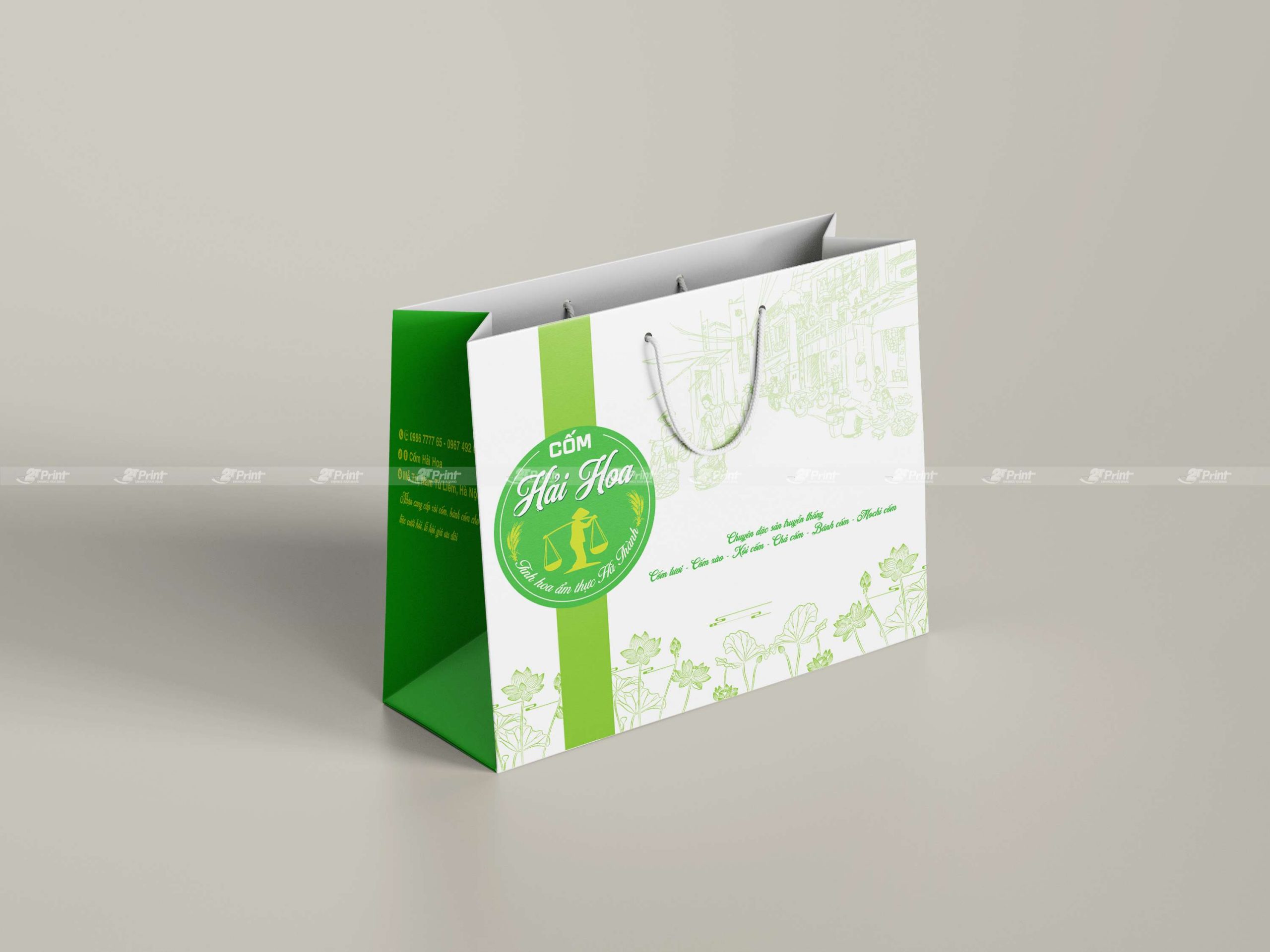 Túi giấy đựng cốm Hải Hòa