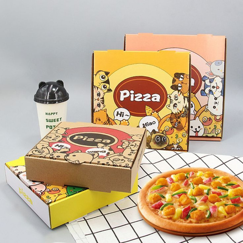 in hộp giấy đựng pizza
