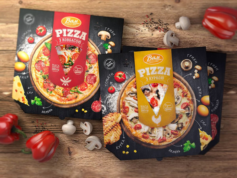 in hộp giấy đựng pizza