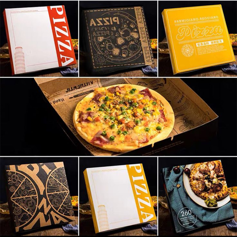 in hộp giấy đựng pizza