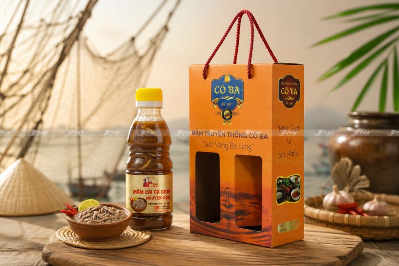 In hộp giấy dựng nước mắm